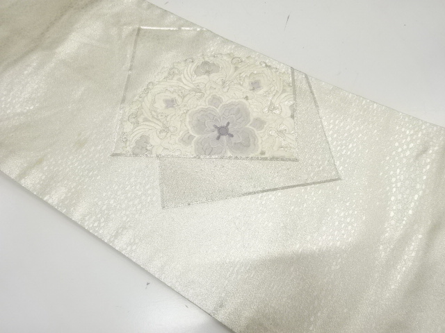 JAPANESE NAGOYA OBI / EMBROIDERY / FLOWER CREST